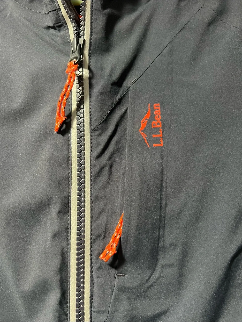 L.L. Bean Kids Navy Raincoat with Orange Accents